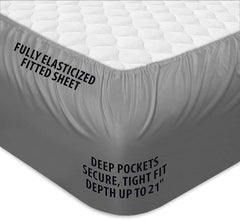 COONP Twin XL Mattress Topper, Extra Thick Pillowtop, Cooling Plush Mattress Pad Cover Bed Topper Protector with 8-21 Inch Deep Pocket (Grey, Twin XL)