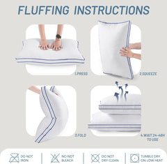 HARNY Pillows Queen Size Set of 2,Bed Pillows for Sleeping 2 Pack,Luxury Hotel Quality Pillow for Side and Back Sleeper,Filled with Down Alternative,Machine Washable,20 x 30 Inches